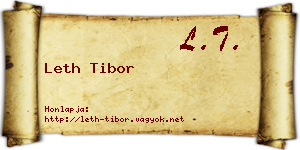 Leth Tibor névjegykártya